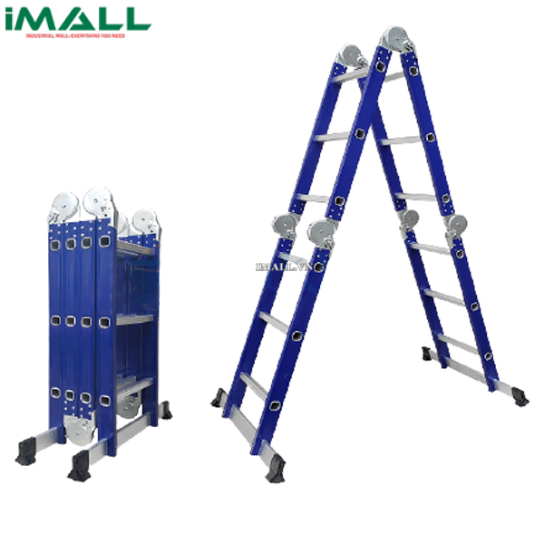 Thang nhôm gấp 4 khúc màu xanh Nikita T43XD