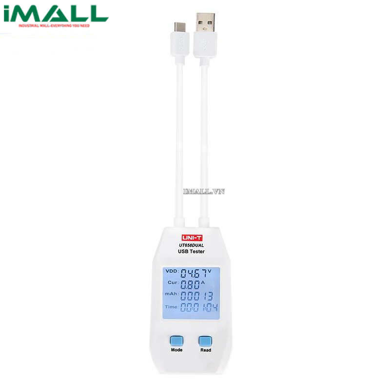 Thiết bị đo dòng, áp, công suất qua cổng USB UNI-T UT658DUAL (24V, 5A, 99999mAh)