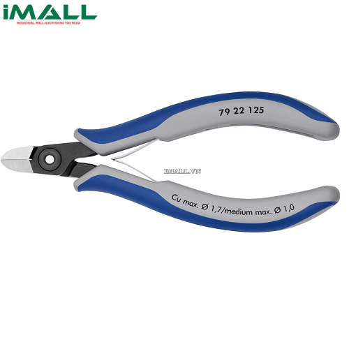 Kìm Cắt Linh Kiện Đầu Tròn Thon Lưỡi Cắt Bằng, Flush Cut Knipex 79 22 125