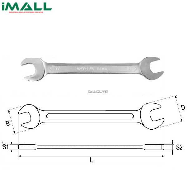 Cờ lê 2 đầu miệng hệ mét Yato YT-0370 (12x13mm)