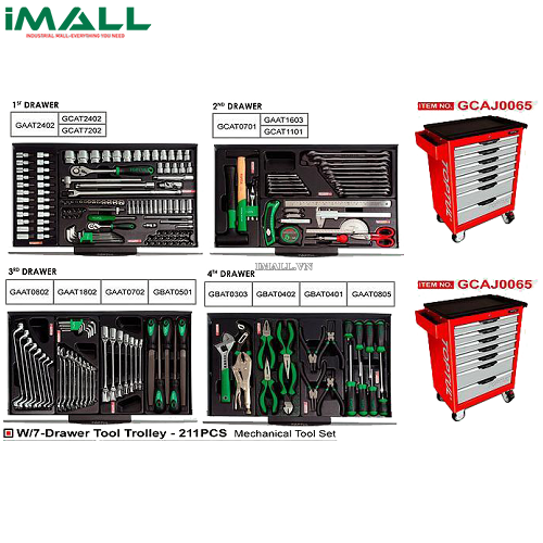 Tủ đồ nghề 7 ngăn 211 Toptul GCAJ0065