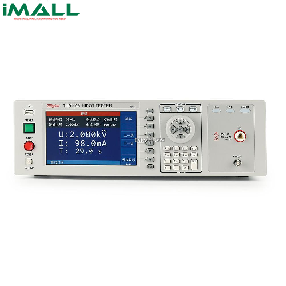Máy kiểm tra Hipot Tonghui TH9110A (AC: 0.05 - 5kV; DC: 0.05 - 6kV)