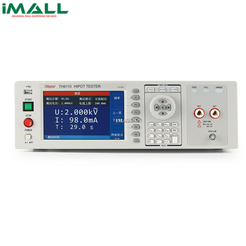 Máy kiểm tra Hipot Tonghui TH9110 (AC: 0.05 - 5kV; DC: 0.05 - 6kV)