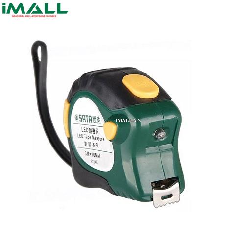 Thước cuốn thép có đèn LED 3.5m Sata 91346