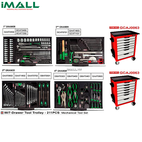 Tủ đồ nghề 7 ngăn 211 Toptul GCAJ0063
