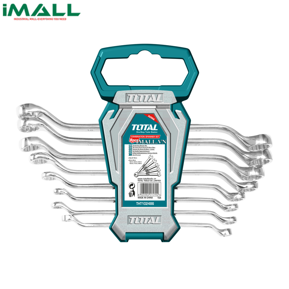 Bộ cờ lê 2 đầu vòng 8 chi tiết (6-22mm) Total THT102486