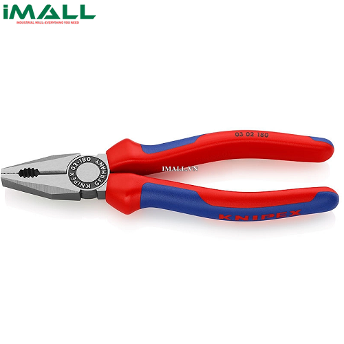 Kìm Bằng Đa Năng Lưỡi Cắt Tôi 60 HRC Chiều Dài 180mm Knipex 03 02 180