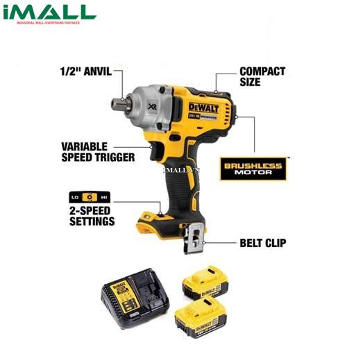 Máy vặn bulong dùng pin 18V DeWALT DCF894M2-B1 (SET 4Ah)