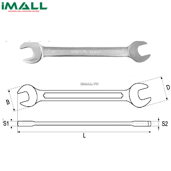 Cờ lê 2 đầu miệng hệ mét Yato YT-0369 (10x11mm)