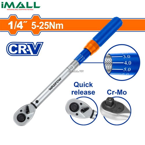 Cần siết lực 1/4" 5-25Nm Wadfow WWQ1D14