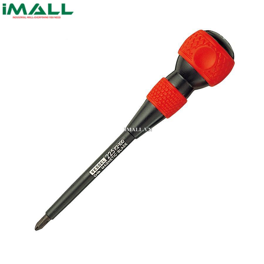 Tô vít 4 cạnh cán đầu bi Vessel 225 (No.2x100mm)