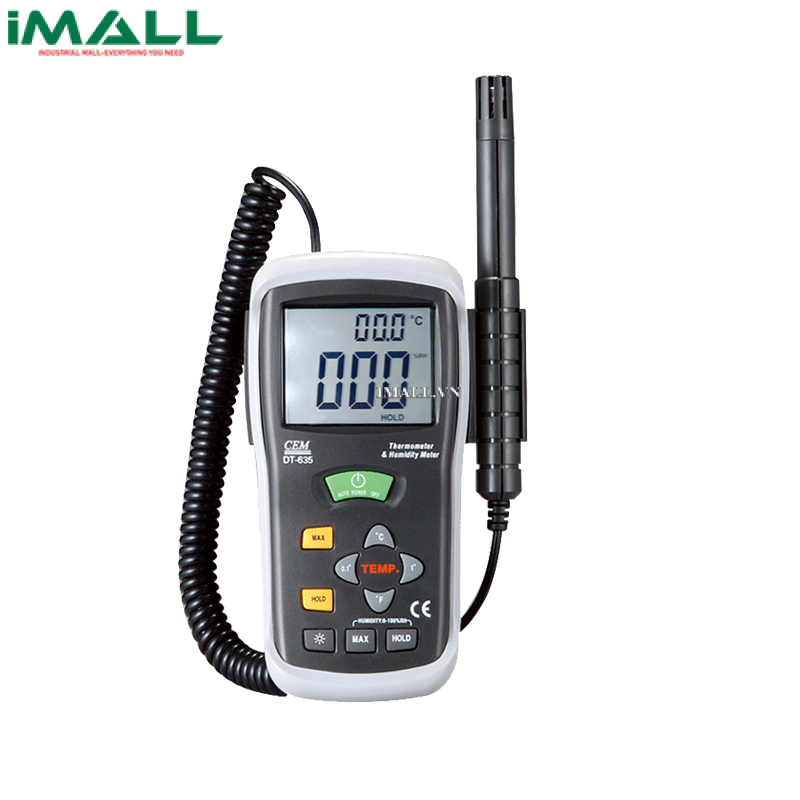 Máy đo Nhiệt độ &amp; Độ ẩm CEM DT-635 (100%RH, -20~1000ºC type K)