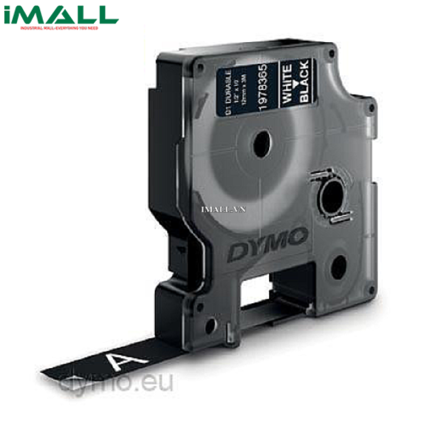 Tem nhãn D1 Vinyl bền chữ đen trên nền trắng DYMO 63020699 (12mm x 5m)