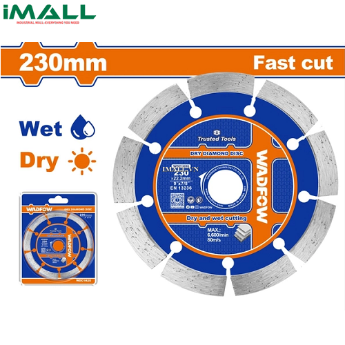 Lưỡi cắt gạch khô-ướt 230x22.2mm Wadfow WDC1K05