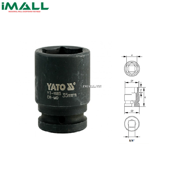 Khẩu mở ốc cho súng Yato YT-1085 (3/4", 35mm)