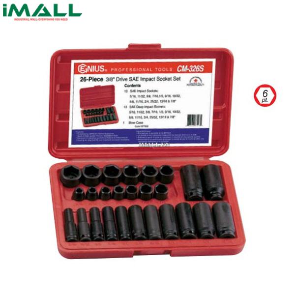 Bộ Khẩu 3/8" GENIUS CM-326S (26 Chiếc 5/16"~7/8")