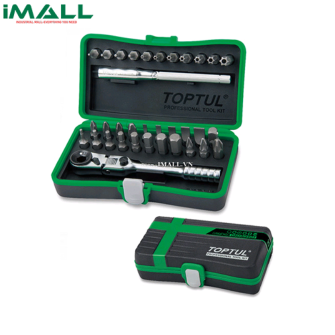Bộ dụng cụ cờ lê đầu tua vít lục giác 1/4" mini TOPTUL GADW3401
