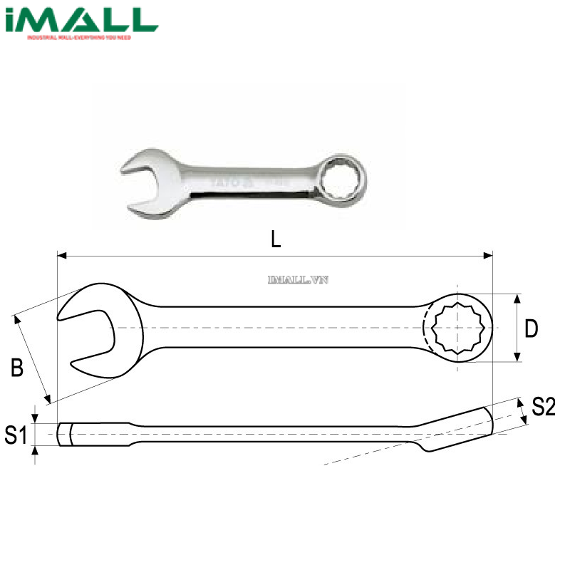 Cờ lê vòng miệng loại ngắn Yato YT-4907 (14mm)
