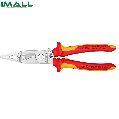 Kìm Lắp Điện 6 Chức Năng cách điện 1000V Knipex 13 96 200