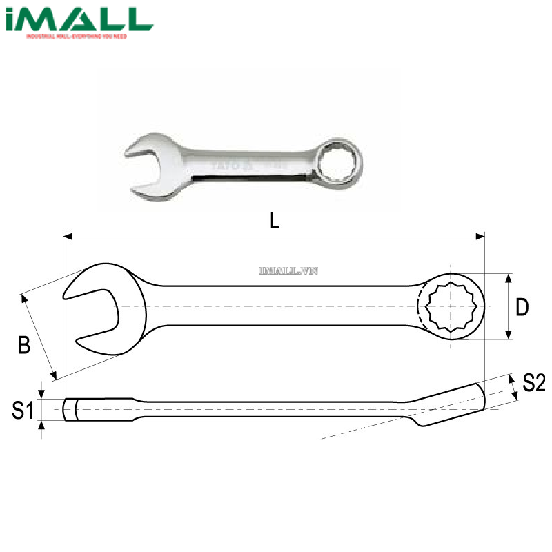 Cờ lê vòng miệng loại ngắn Yato YT-4906 (13mm)