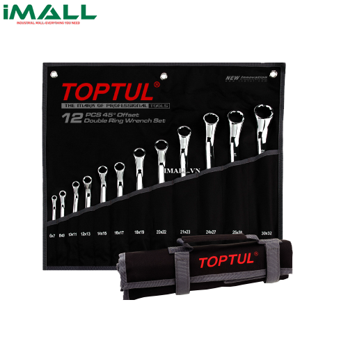 Bộ cờ lê 2 đầu vòng 45 độ 12 món (AAAH size: 6x7~30x32mm) TOPTUL GPAH1201