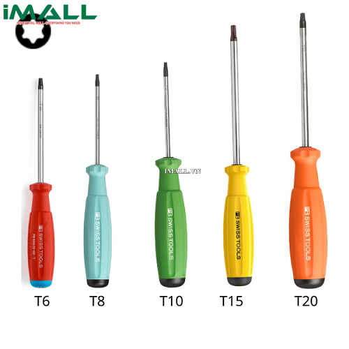 Combo 5 Chiếc Tua Vít Hoa Thị Torx PB Swiss Tools 8400 Gồm T6 T8 T10 và T15 Knipex Hoa Thị PB 5