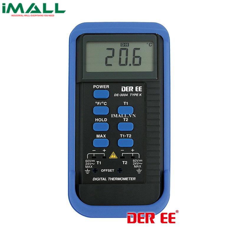 Máy đo nhiệt độ 2 kênh tiếp xúc kiểu K DER EE DE-3004 (-50°C~1300°C)