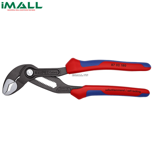 Kìm Nước Mỏ Quạ Cobra® Mở đến Ø42mm dài 180mm Tay êm Knipex 87 02 180