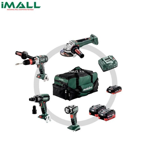 [677774164979] Bộ dụng cụ cầm tay chạy bằng pin METABO COMBO SET 4.1 LIHD (GB 18 LTX BL Q I + WB 18 LTX BL 125 QUICK + SSW 18 LTX 400 BL + ULA) (691015000)
