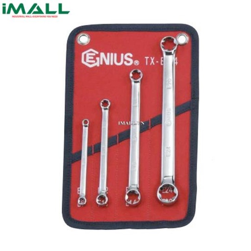 [368651441517] Bộ cờ lê hai đầu tròng sao loại bóng 4 chiếc GENIUS TX-E04