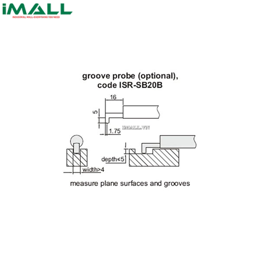 [955298312616] Đầu dò rãnh INSIZE ISR-SB20B ( dùng cho ISR-S1000B)