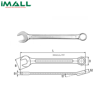 [739365343671] Cờ lê vòng miệng hệ mét Yato YT-0354 (25mm)