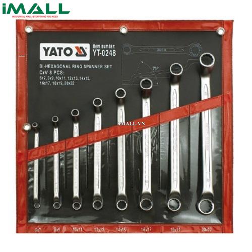 [673456368073] Bộ cờ lê 2 đầu tròng hệ mét 8 chi tiết Yato YT-0248 (6~22mm)