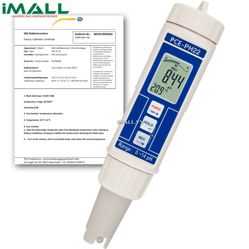 [768159230058] Thiết bị đo độ pH và nhiệt độ PCE PH 22-ICA (0.0~14.0 pH, -5 ... 80°C)