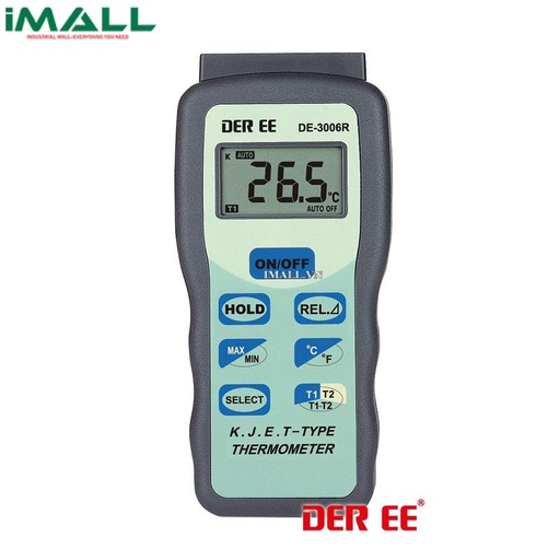 [647645300749-1-1] Máy đo nhiệt độ tiếp xúc (kiểu K/J/E/T) DER EE DE-3006R (2 kênh)