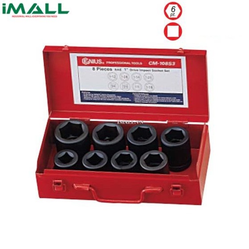 [413571432749] Bộ Khẩu Dùng Cho Súng 1" GENIUS CM-108S3 (8 Chiếc 3/4"~1-1/2")