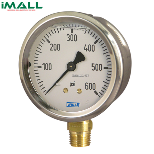 [663651259165] Đồng hồ đo áp suất Wika 213.53 (10kg/cm²(psi), 100mm, 1/2" Nptm, LM)