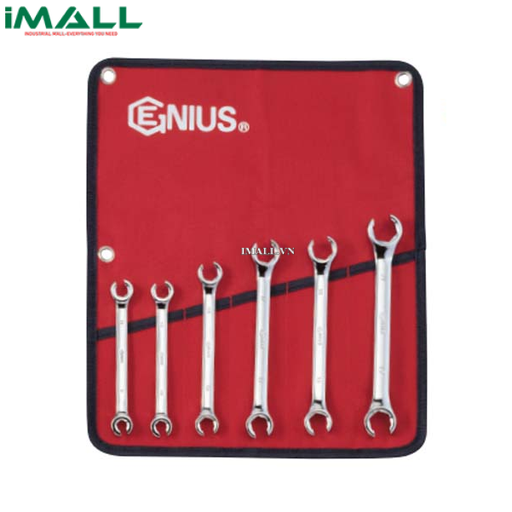 [836883441520] Bộ cờ lê mở đai ốc loe loại bóng 6 chiếc hệ mét GENIUS N-006M (9~21mm)
