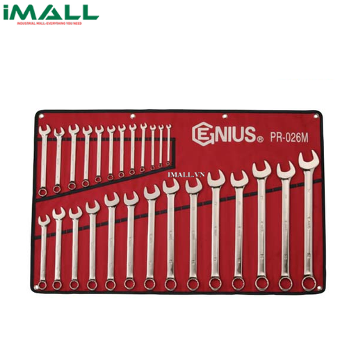 [534347441522] Bộ cờ lê đầu mở đầu tròng loại bóng gồm 26 chiếc hệ mét GENIUS PR-026M (6~32mm)